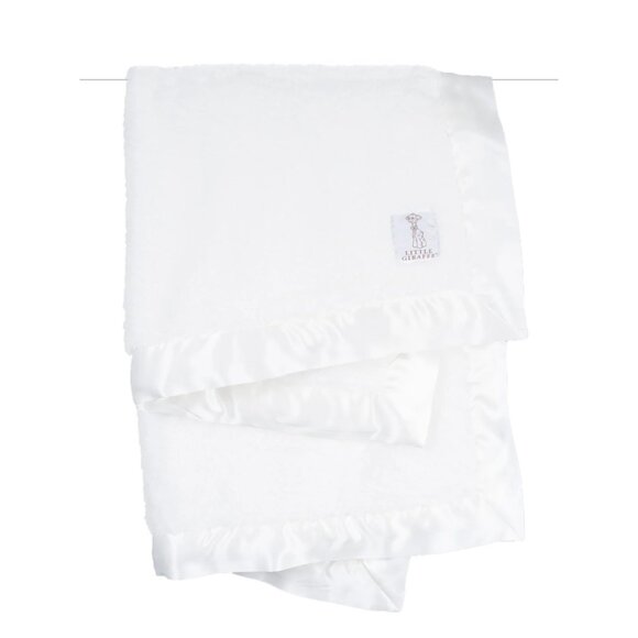 LITTLE GIRAFFE Chenille Blanket in White NWT - Picture 1 of 5
